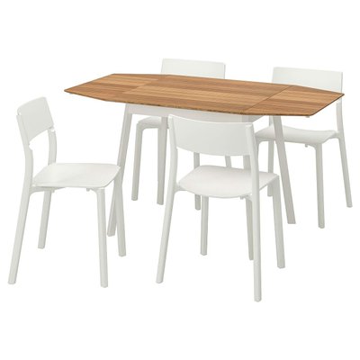 Стіл і 4 стільці IKEA PS 2012 / JANINGE / 691.614.82;бамбук/білий;