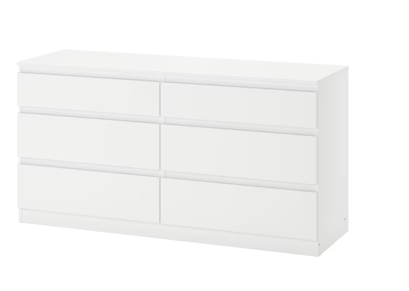 Комод IKEA KULLEN на 6 ящиков (903.092.45) / 903.092.45;білий;140х72;