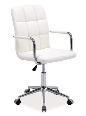 Офісний стілець Q-022 / OBRQ022B;білий;екошкіра;