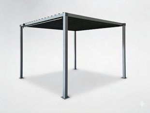 Садовая пергола со стальной крышей 3 x 3 x 2,2 м серая / TUN5122