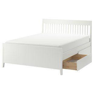 Кровать с ящиками и ламелями IDANAS / 893.922.26;білий;160х200;