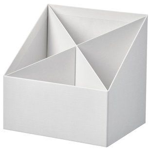 Настольный органайзер, белый, 16x16 см. FJADERHARV / 505.968.99