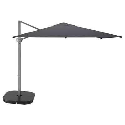 Садовый подвесной зонт с подставой SEGLARO / 894.957.57;антрацит/темно-сірий;