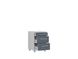 Комод Office Lux / S363-KON3S-JSZ/GF;світло-сірий / графітове скло;