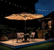 Парасолька садова з чохлом та LED освітленням ROMA 3 x 4 / GAO1589;бежевий;