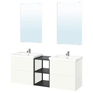 Ванна кімната, антрацит/білий, 164x43x65 см ENHET / 795.472.76