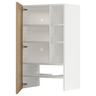 Витяжка з полицею/дверцями, білий/дуб Форсбакка, 60x100 см METOD / 295.093.85