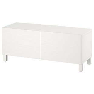 Тумба под телевизор с дверцами, белая Laxviken/Stubbarp/white, 120x42x48 см BESTA / 494.194.40