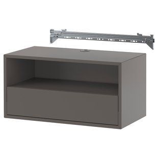 Настенная полка для медиаустройств с монтажной планкой, темно-серый, 70x35x35 см. EKET / 295.809.75
