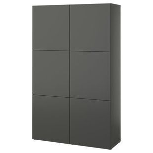 Комплект с дверями, темно-серый/темно-серый Lappviken, 120x42x193 см BESTA / 895.081.42