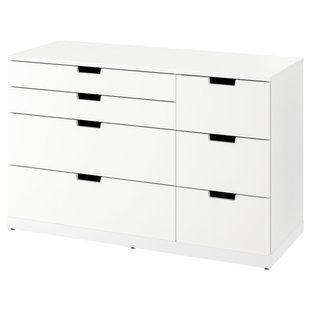 Комод, 7 шухляд, білий, 120x76 см NORDLI / 393.368.84
