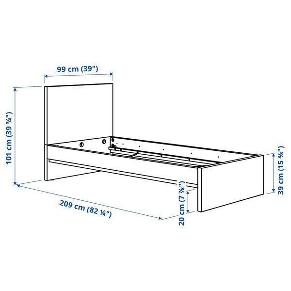 Каркас ліжка, під темно-коричневий дуб, 90x200 см STORKLINTA / 406.183.02