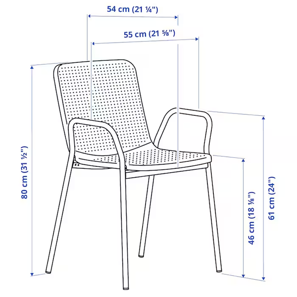 Стол и 4 стула с подлокотниками TORPARO / 094.948.65;білий;