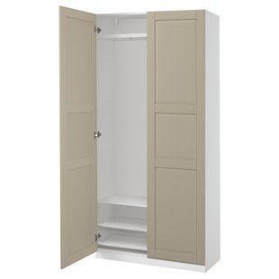 Комбінація шаф, білий/сірий, 100x38x201 см PAX/TYSSEDAL / 796.036.58