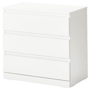 Комод с 3 ящиками, белый, 70x43x68 см LILLBERGET / 806.304.77