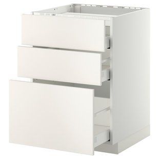 Sz stj pł/3fr/3szu, білий/Veddinge білий, 60x60 см METOD/MAXIMERA / 190.270.66