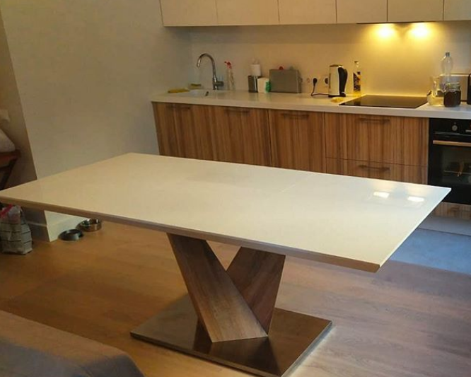 Кухонный стол ALARAS / ALARAS1DS140;дуб сонома/білий;140(200)х85;