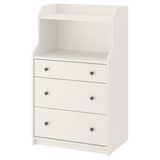 Комод, 3 ящика с полкой, белый, 70x46x116 см HAUGA / 505.815.29 HAUGA магазин Glance
