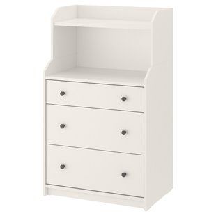 Комод, 3 ящика с полкой, белый, 70x46x116 см HAUGA / 505.815.29