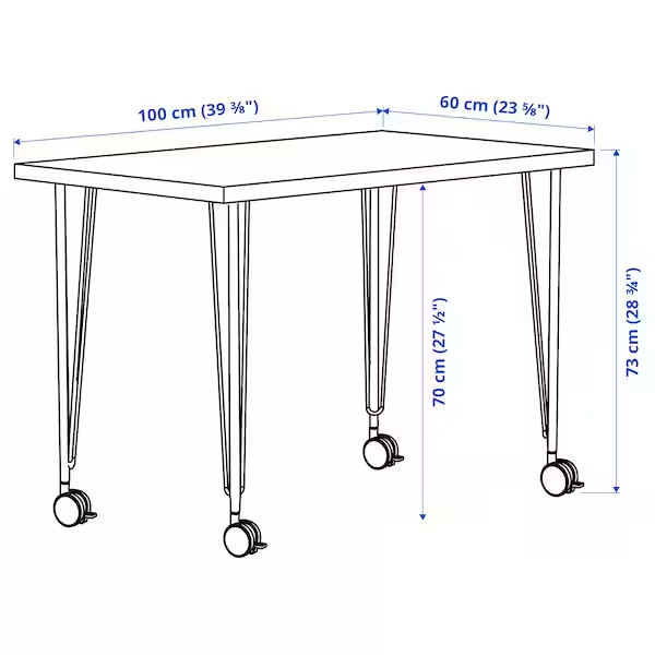 Компьютерный стол LINNMON / KRILLE 100x60 см / 094.162.12;білий;
