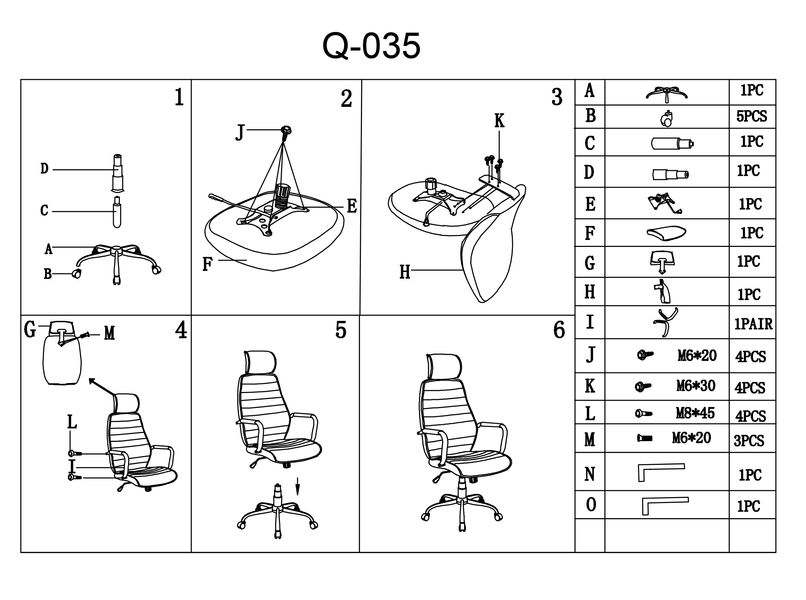 Компьютерное кресло Q-035 / OBRQ035SZB;сірий/білий;