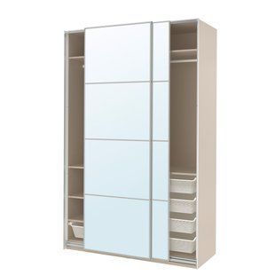 Шафа з розсувними дверима, сірий/дзеркальний, 150x66x236 см PAX/AULI / 095.613.17