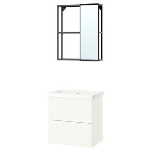 Ванна кімната, антрацит/білий, 64x43x65 см ENHET / 296.133.58
