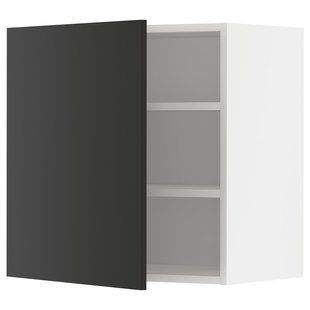 Навісна шафа з полицями, білий/Nickebo матовий антрацит, 60x60 см METOD / 794.973.99
