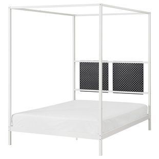 Каркас кровати с балдахином, белый Luroy/Sk&aring;dis черный, 140x200 см VITARNA / 395.562.58