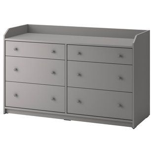 Комод, 6 шухляд, сірий, 138x46x84 см HAUGA / 705.815.33