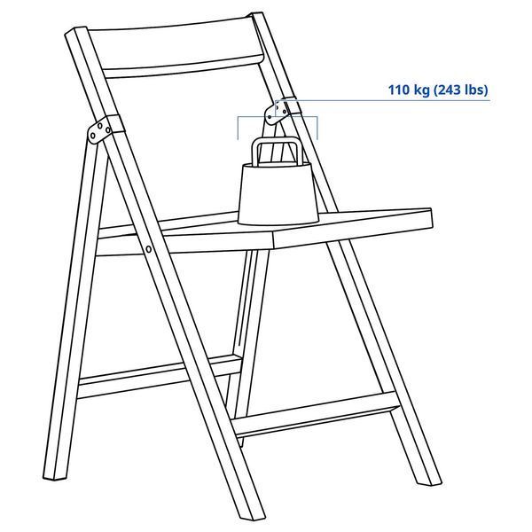 Складной стул, березовый, сине-черно-красный IKEA PS 2026 / 106.178.94