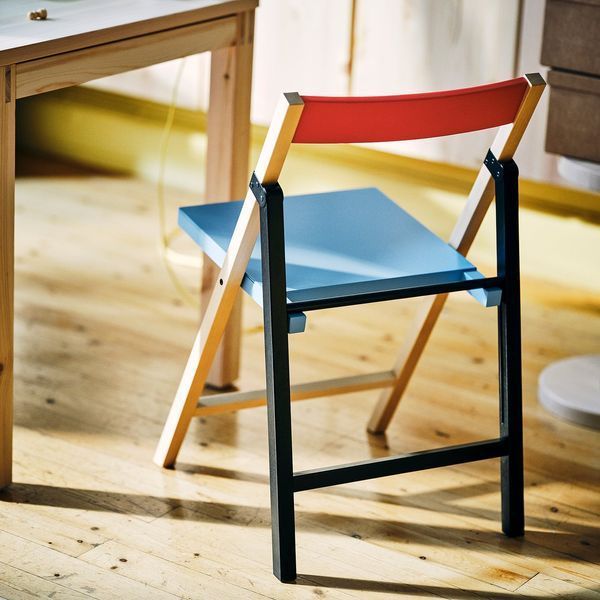 Складной стул, березовый, сине-черно-красный IKEA PS 2026 / 106.178.94