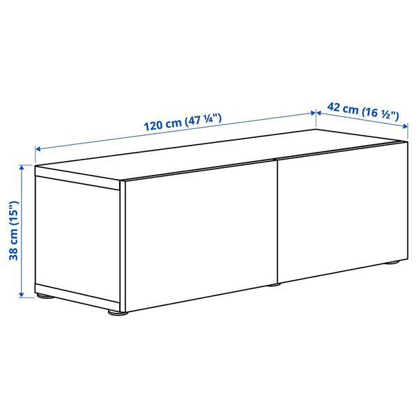 Шафа з дверцятами, білий/Лаксвікен білий, 120x42x38 см BESTA / 594.297.78