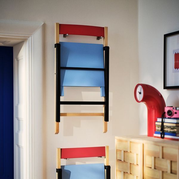 Складной стул, березовый, сине-черно-красный IKEA PS 2026 / 106.178.94