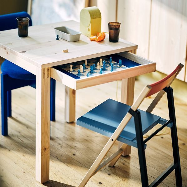 Складной стул, березовый, сине-черно-красный IKEA PS 2026 / 106.178.94