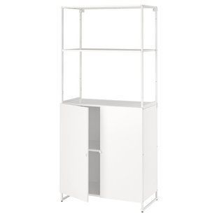 Полиця з дверцятами, для приміщень/вулиці/біла, 81x44x180 см JOSTEIN / 494.372.41