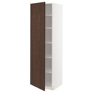Висока шафа/полиці, білий/Сінарп коричневий, 60x60x200 см METOD / 994.608.18