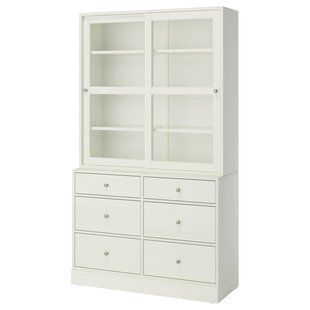 Комбинация со стеклянными дверями, белая, 121x47x212 см HAVSTA / 495.974.61