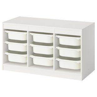 Полиця з контейнерами, біла/біла, 99x44x56 см TROFAST / 295.744.51