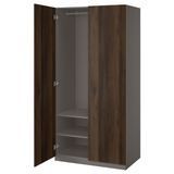 Шкаф-купе, имитация дуба темно-серого/темно-коричневого цвета, 100x60x201 см. PAX/STORKLINTA / 295.626.03 PAX/STORKLINTA магазин Glance