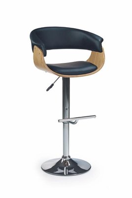 Барний стілець H45 / V-CH-H/45-J.DĄB-CZARNY;дуб/чорний;Сталь;