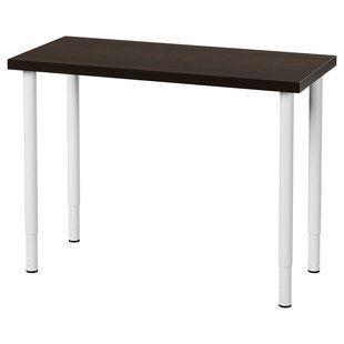 Стол, черно-коричневый/белый, 100x45 см LINNMON/OLOV / 995.902.21