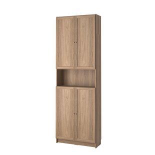 Полиця з дверцятами/розширювачем, імітація дуба, 80x30x237 см BILLY/OXBERG / 894.833.73