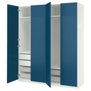 Комбінація шаф, білий/білий, 200x60x236 см PAX/FYRUDDEN / 395.817.19