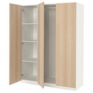 Комбінація шаф, білий/під білий дуб, 150x60x201 см PAX/FORSAND / 994.781.11