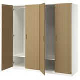 Шкаф-купе, белый/дубовый шпон, 200x60x201 см PAX/TONSTAD / 495.490.93 PAX/TONSTAD магазин Glance