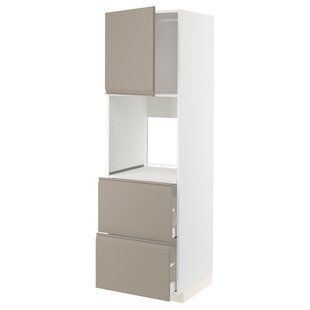 In sz n pie dr/2fr/2w szu, white/Upplov matte dark beige, 60x60x200 cm METOD/MAXIMERA / 794.924.53