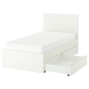 Каркас ліжка з 2 модулями для зберігання, білий/LOnset, 90x200 см STORKLINTA / 396.266.90