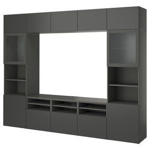 Телевизор с дверцей из стекла, темно-серый Lappviken/Sindvik, 300x42x231 см BESTA / 995.561.37