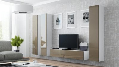 Мебельная стенка VIGO XIV / корпус - білий мат, фронт - латте глянець;